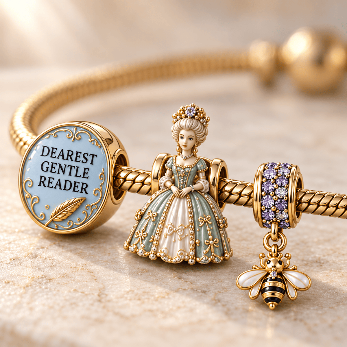 BGT Gold Charm Bracelet Set HQH