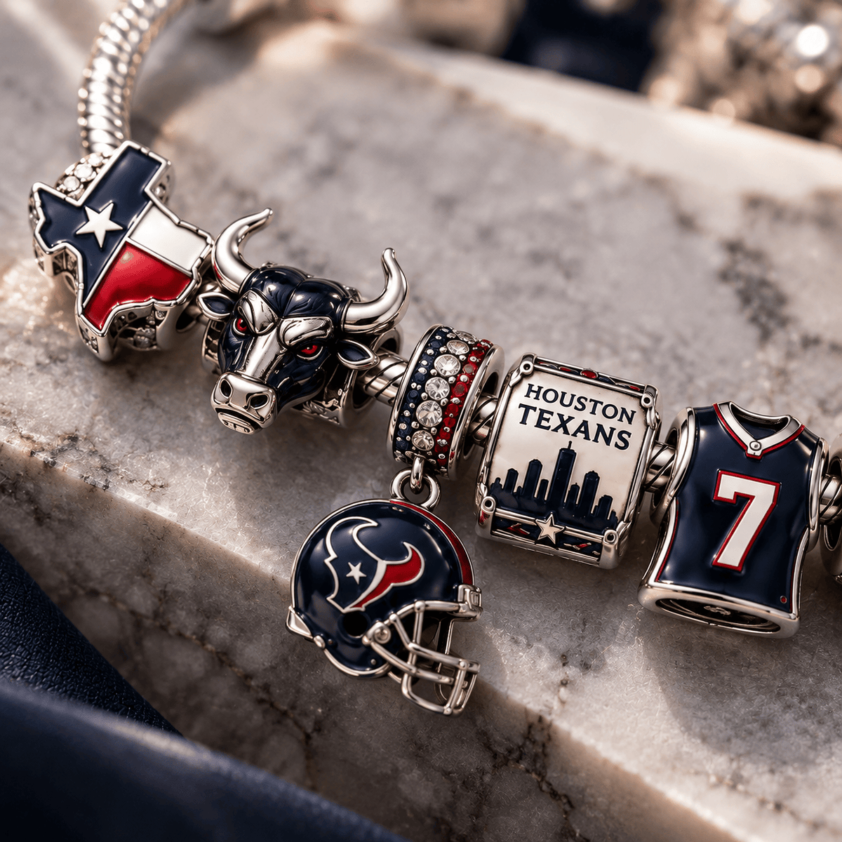 HTX Silver Charm Bracelet Set PTT