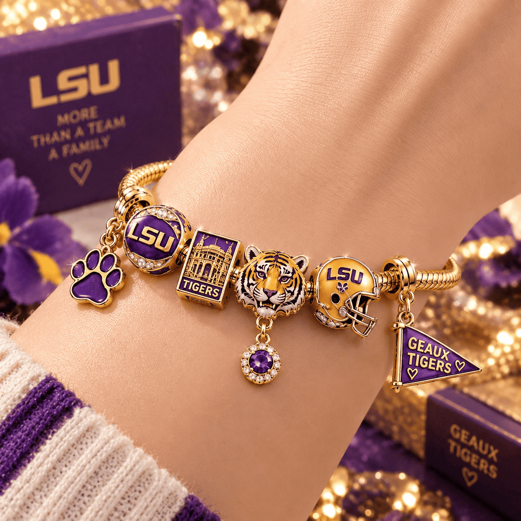 LSUT Gold Charm Bracelet Set TTN