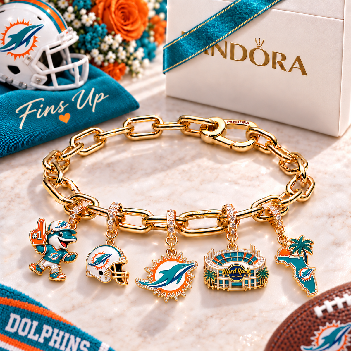 MDP Gold Charm Bracelet Set BMD