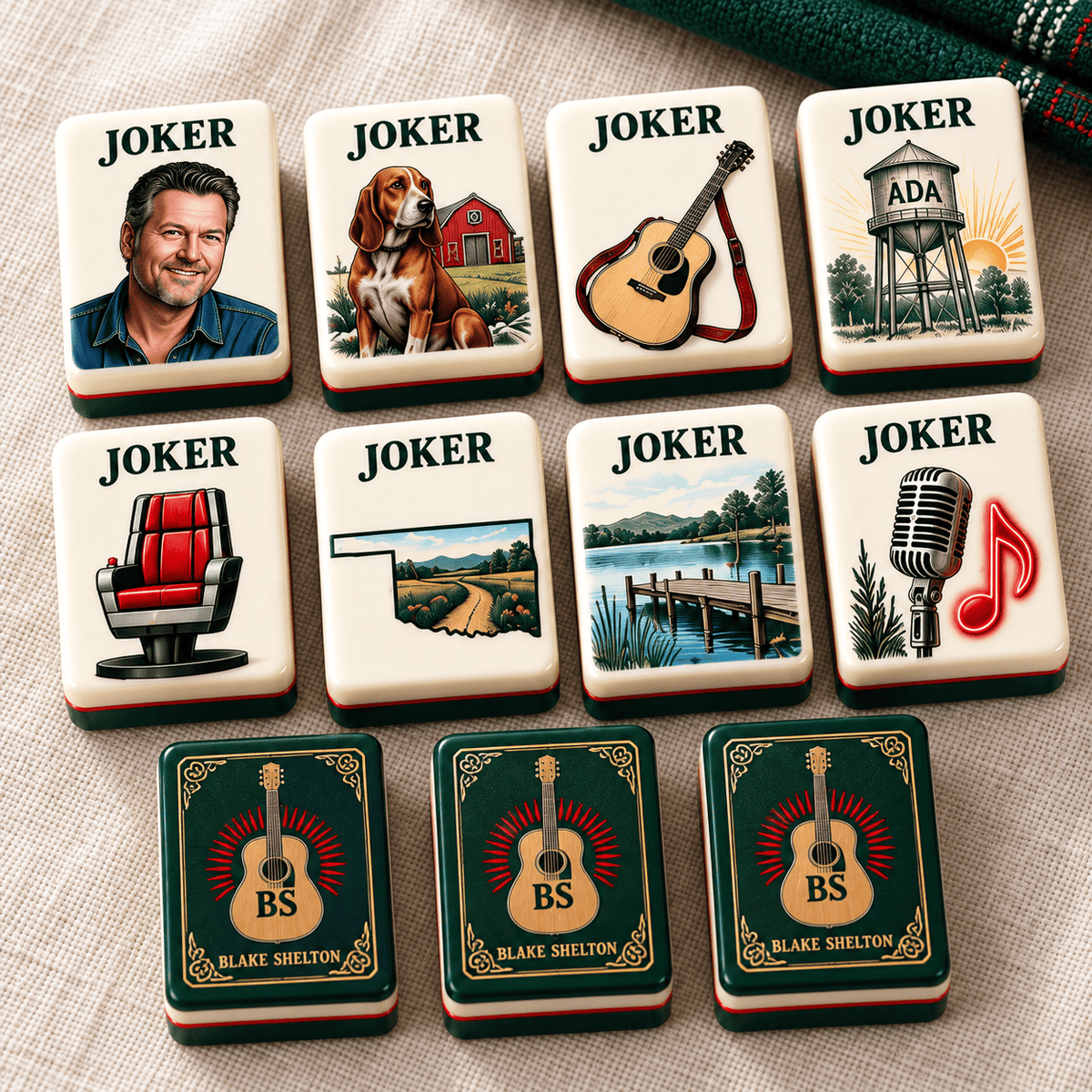 Premium BLSH Mahjong Tiles Set PVNA