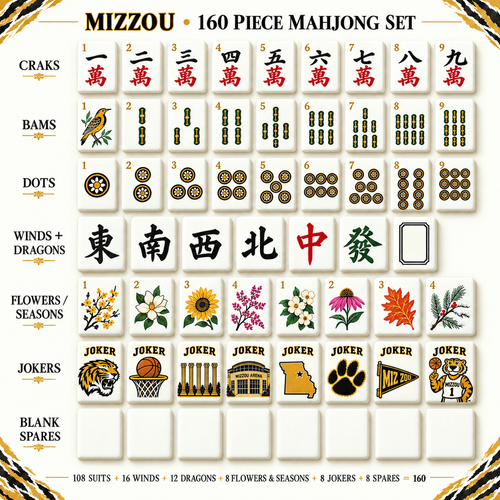 Premium MSTG Mahjong Tiles Set TNSM